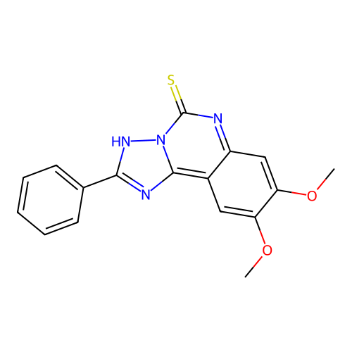 8,9-dimethoxy-2-phenyl-3H-[1,2,4]triazolo[1,5-c]quinazoline-5-thione structure