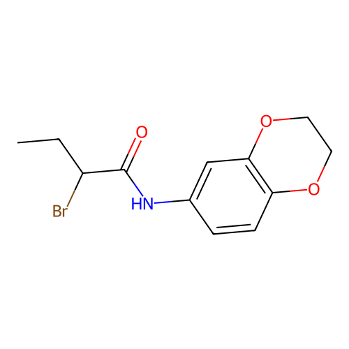 2-bromo-N-(2,3-dihydro-1,4-benzodioxin-6-yl)butanamide structure