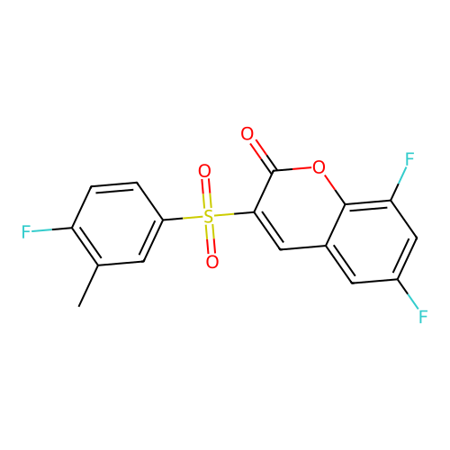 6,8-difluoro-3-(4-fluoro-3-methylbenzenesulfonyl)-2H-chromen-2-one structure