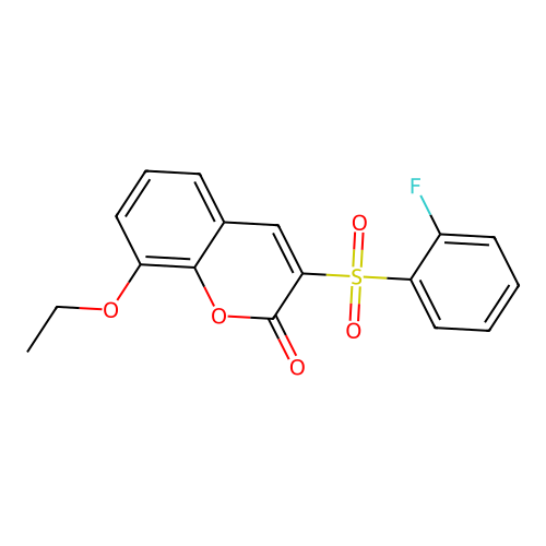 8-Ethoxy-3-(2-fluorophenyl)sulfonylchromen-2-one structure
