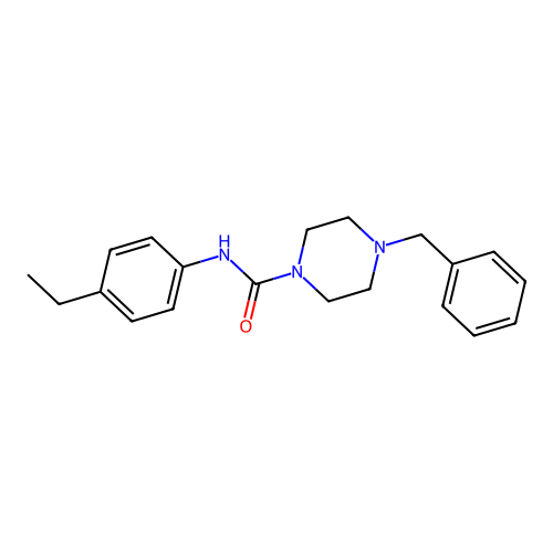 4-benzyl-N-(4-ethylphenyl)piperazine-1-carboxamide structure