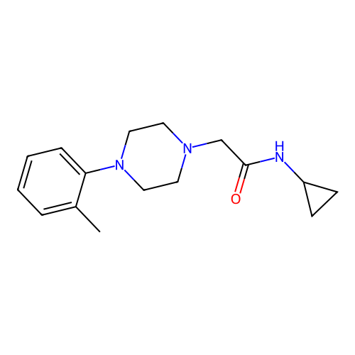 N-cyclopropyl-2-[4-(2-methylphenyl)piperazin-1-yl]acetamide structure