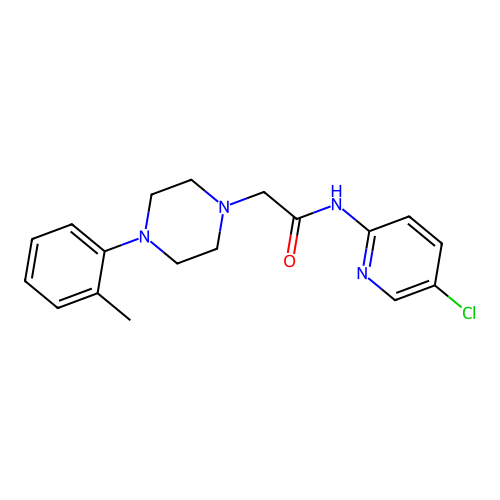 N-(5-chloropyridin-2-yl)-2-[4-(2-methylphenyl)piperazin-1-yl]acetamide structure