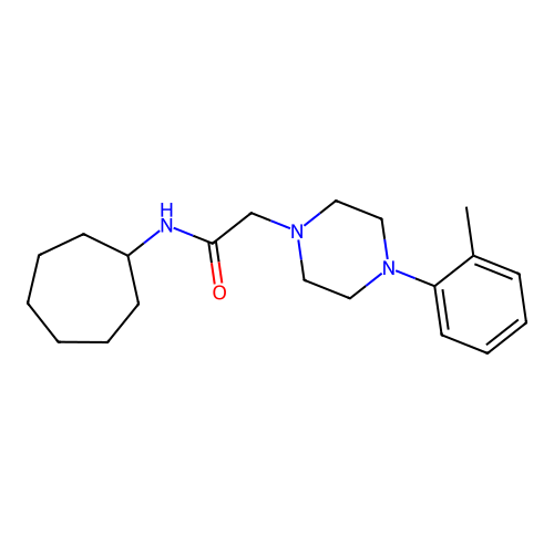 N-cycloheptyl-2-[4-(2-methylphenyl)piperazin-1-yl]acetamide structure