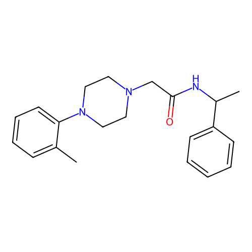 2-[4-(2-methylphenyl)piperazin-1-yl]-N-(1-phenylethyl)acetamide structure