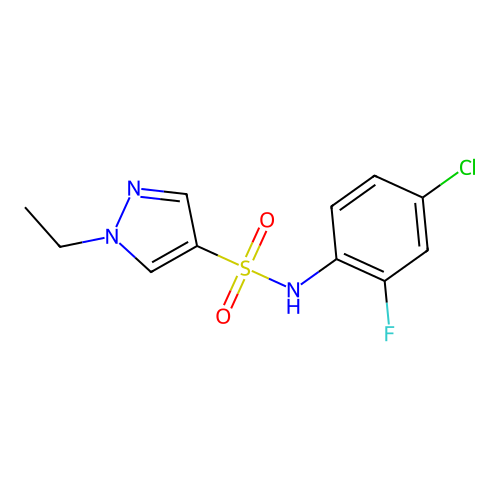 N-(4-chloro-2-fluorophenyl)-1-ethylpyrazole-4-sulfonamide structure