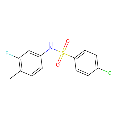 4-chloro-N-(3-fluoro-4-methylphenyl)benzenesulfonamide structure