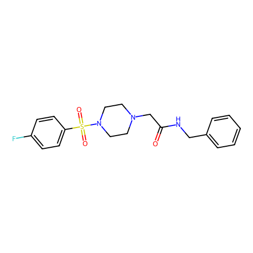 N-benzyl-2-[4-(4-fluorophenyl)sulfonylpiperazin-1-yl]acetamide structure