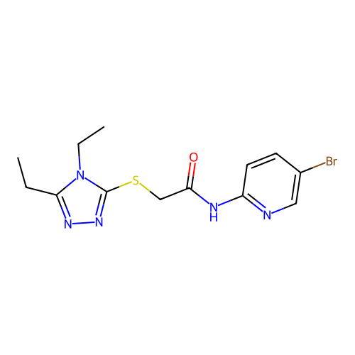 N-(5-bromopyridin-2-yl)-2-[(4,5-diethyl-1,2,4-triazol-3-yl)sulfanyl]acetamide structure