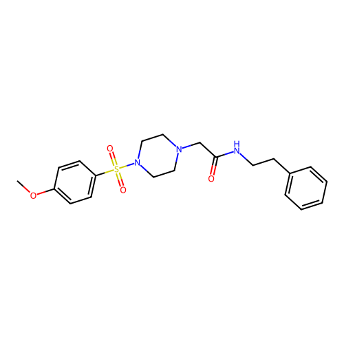 2-{4-[(4-methoxyphenyl)sulfonyl]piperazinyl}-N-(2-phenylethyl)acetamide structure