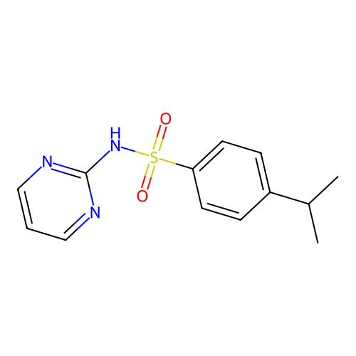 4-propan-2-yl-N-pyrimidin-2-ylbenzenesulfonamide structure
