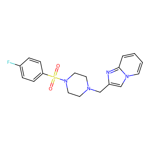 2-[[4-(4-Fluorophenyl)sulfonylpiperazin-1-yl]methyl]imidazo[1,2-a]pyridine structure