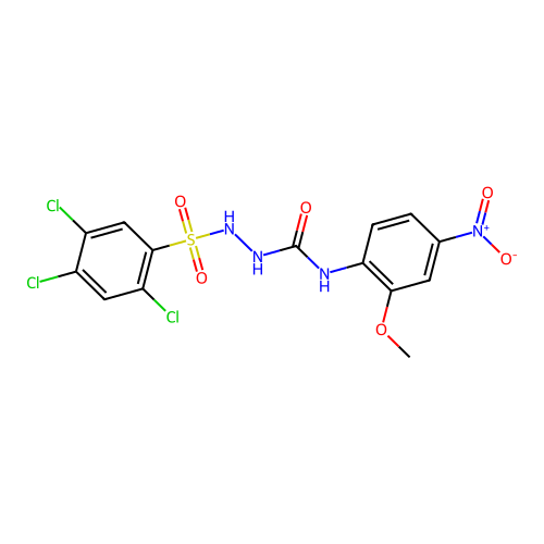 1-(2-Methoxy-4-nitrophenyl)-3-[(2,4,5-trichlorophenyl)sulfonylamino]urea structure