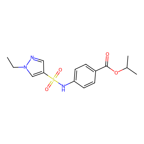 Methylethyl 4-{[(1-ethylpyrazol-4-yl)sulfonyl]amino}benzoate structure