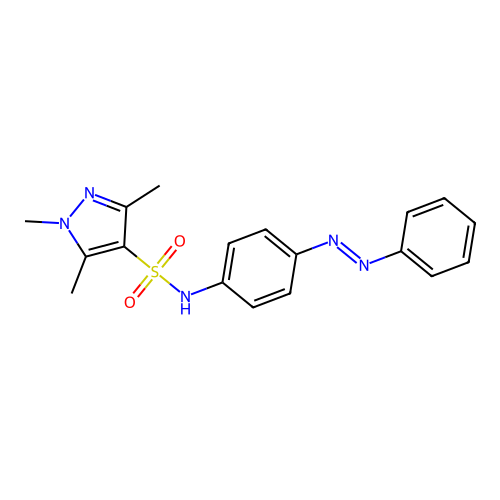 1H-Pyrazole-4-sulfonamide, 1,3,5-trimethyl-N-[4-(2-phenyldiazenyl)phenyl]- structure