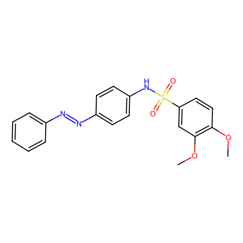 Benzenesulfonamide, 3,4-dimethoxy-N-[4-(2-phenyldiazenyl)phenyl]- structure