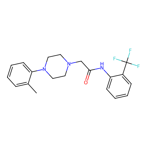 2-[4-(2-methylphenyl)piperazin-1-yl]-N-[2-(trifluoromethyl)phenyl]acetamide structure