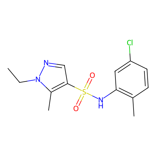 N-(5-chloro-2-methylphenyl)-1-ethyl-5-methylpyrazole-4-sulfonamide structure