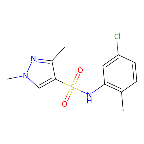 N-(5-chloro-2-methylphenyl)-1,3-dimethyl-1H-pyrazole-4-sulfonamide structure