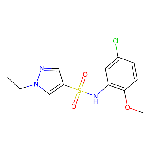 N-(5-chloro-2-methoxyphenyl)-1-ethylpyrazole-4-sulfonamide structure