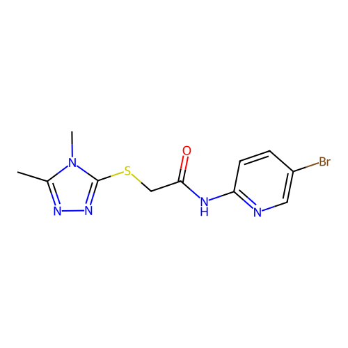 N-(5-bromopyridin-2-yl)-2-[(4,5-dimethyl-1,2,4-triazol-3-yl)sulfanyl]acetamide structure