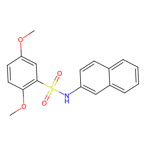 2,5-dimethoxy-N-(naphthalen-2-yl)benzene-1-sulfonamide structure