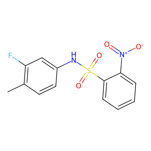 N-(3-fluoro-4-methylphenyl)-2-nitrobenzenesulfonamide structure