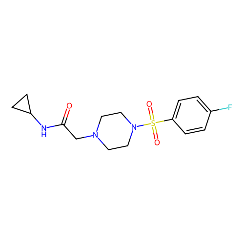N-cyclopropyl-2-[4-(4-fluorophenyl)sulfonylpiperazin-1-yl]acetamide structure