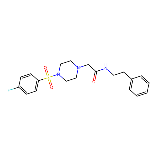 2-{4-[(4-fluorophenyl)sulfonyl]piperazinyl}-N-(2-phenylethyl)acetamide structure
