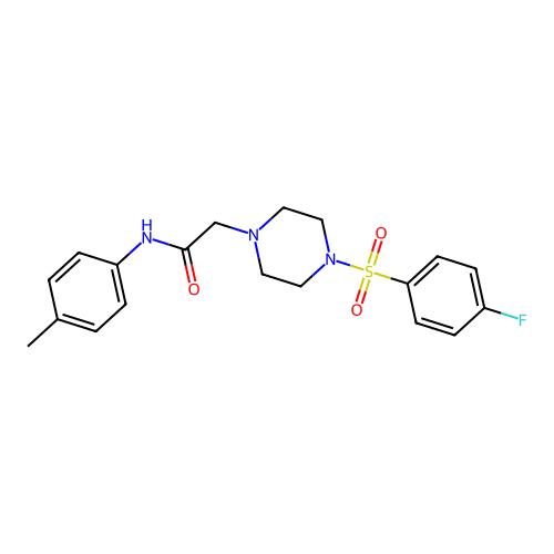 2-[4-(4-fluorophenyl)sulfonylpiperazin-1-yl]-N-(4-methylphenyl)acetamide structure