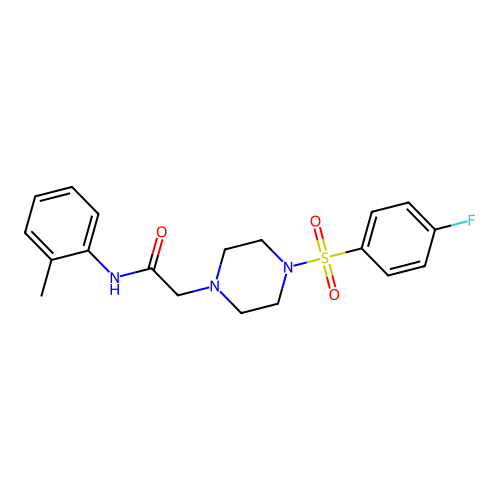 2-[4-(4-fluorophenyl)sulfonylpiperazin-1-yl]-N-(2-methylphenyl)acetamide structure