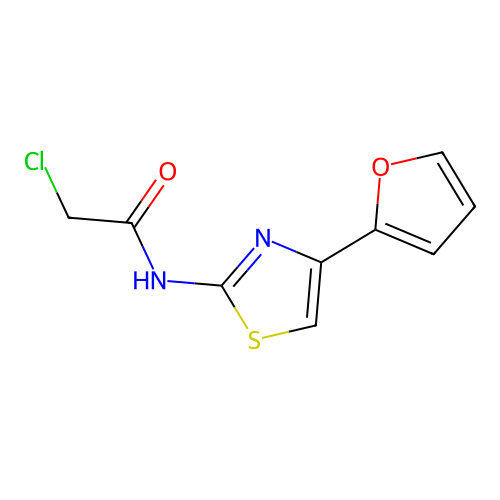 2-chloro-N-(4-(furan-2-yl)-1,3-thiazol-2-yl)acetamide structure