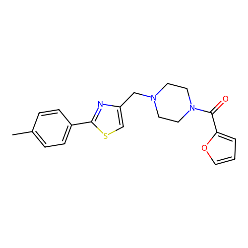 furan-2-yl-[4-[[2-(4-methylphenyl)-1,3-thiazol-4-yl]methyl]piperazin-1-yl]methanone structure