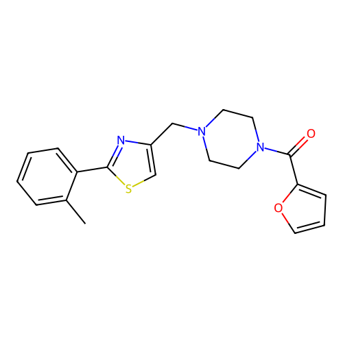 furan-2-yl-[4-[[2-(2-methylphenyl)-1,3-thiazol-4-yl]methyl]piperazin-1-yl]methanone structure