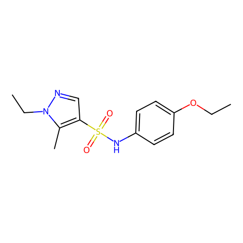 N-(4-ethoxyphenyl)-1-ethyl-5-methylpyrazole-4-sulfonamide structure