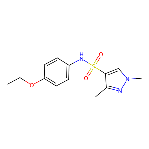 N-(4-ethoxyphenyl)-1,3-dimethyl-1H-pyrazole-4-sulfonamide structure