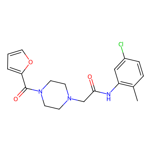 N-(5-chloro-2-methylphenyl)-2-[4-(furan-2-carbonyl)piperazin-1-yl]acetamide structure