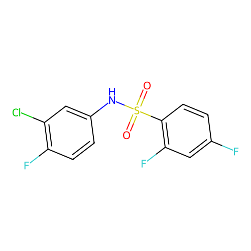 N-(3-chloro-4-fluorophenyl)-2,4-difluorobenzenesulfonamide structure