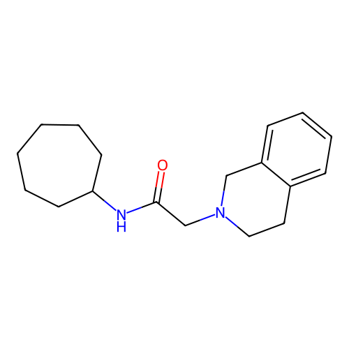 N-cycloheptyl-2-(3,4-dihydro-1H-isoquinolin-2-yl)acetamide structure