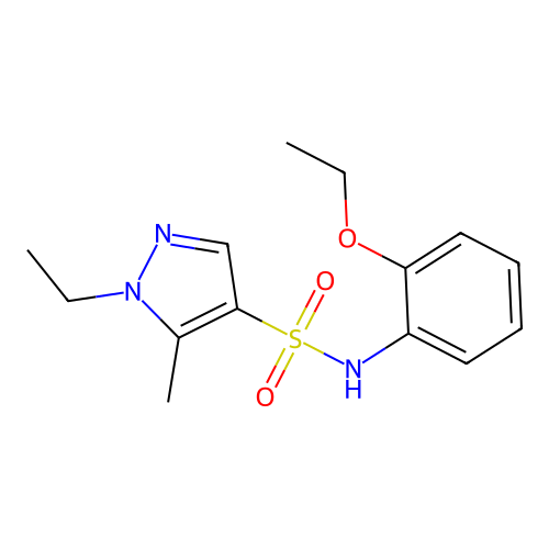 N-(2-ethoxyphenyl)-1-ethyl-5-methylpyrazole-4-sulfonamide structure