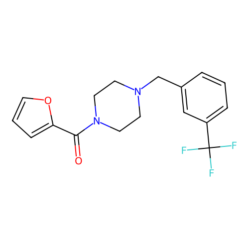 Furan-2-yl-[4-[[3-(trifluoromethyl)phenyl]methyl]piperazin-1-yl]methanone structure