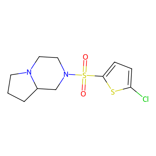 2-(5-chlorothiophen-2-yl)sulfonyl-3,4,6,7,8,8a-hexahydro-1H-pyrrolo[1,2-a]pyrazine structure