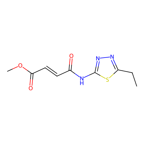 2-Butenoic acid, 4-((5-ethyl-1,3,4-thiadiazol-2-yl)amino)-4-oxo-, methyl ester structure