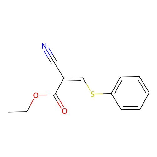 2-Propenoic acid, 2-cyano-3-(phenylthio)-, ethyl ester structure