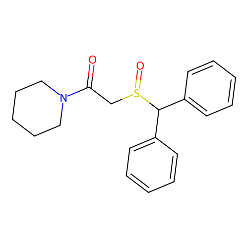 Piperidine, 1-[[(diphenylmethyl)sulfinyl]acetyl]- structure