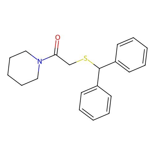 Piperidine, 1-[[(diphenylmethyl)thio]acetyl]- structure