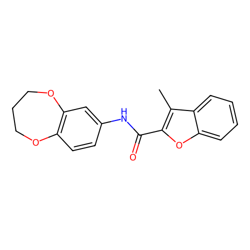 n-(3,4-Dihydro-2h-1,5-benzodioxepin-7-yl)-3-methyl-2-benzofurancarboxamide structure