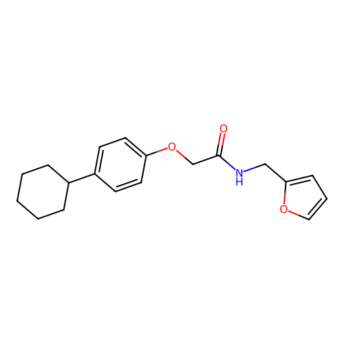 2-(4-cyclohexylphenoxy)-N-(furan-2-ylmethyl)acetamide structure