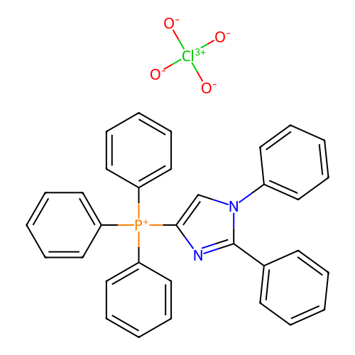 Phosphonium, (1,2-diphenyl-1H-imidazol-4-yl)triphenyl-, perchlorate structure