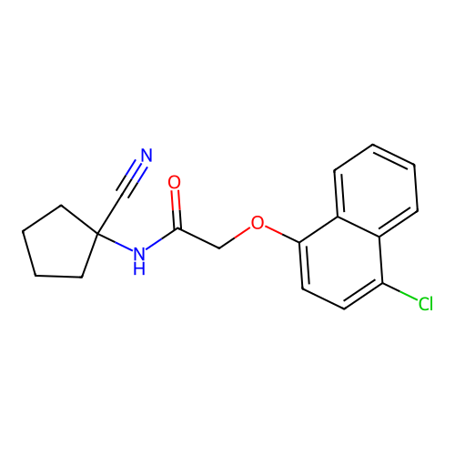 2-[(4-chloronaphthalen-1-yl)oxy]-N-(1-cyanocyclopentyl)acetamide structure